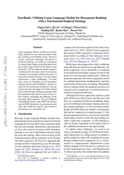 TourRank: Utilizing Large Language Models for Documents Ranking with a Tournament-Inspired Strategy