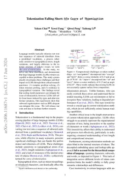 Tokenization Falling Short: The Curse of Tokenization