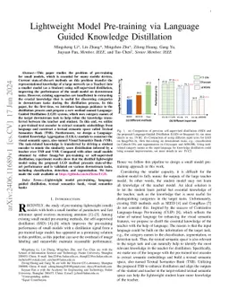 Lightweight Model Pre-training via Language Guided Knowledge
  Distillation