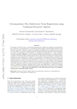 Correspondence Free Multivector Cloud Registration using Conformal
  Geometric Algebra