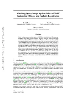 Matching Query Image Against Selected NeRF Feature for Efficient and
  Scalable Localization