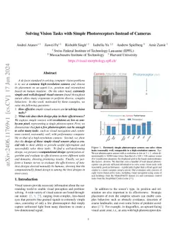 Solving Vision Tasks with Simple Photoreceptors Instead of Cameras