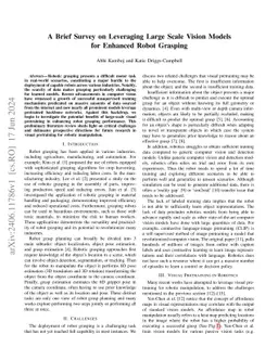 A Brief Survey on Leveraging Large Scale Vision Models for Enhanced
  Robot Grasping