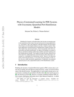 Physics-Constrained Learning for PDE Systems with Uncertainty Quantified
  Port-Hamiltonian Models