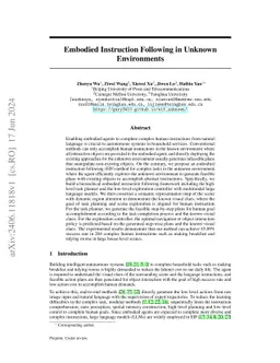 Embodied Instruction Following in Unknown Environments