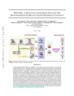 RepLiQA: A Question-Answering Dataset for Benchmarking LLMs on Unseen
  Reference Content