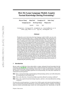 How Do Large Language Models Acquire Factual Knowledge During
  Pretraining?