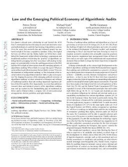 Law and the Emerging Political Economy of Algorithmic Audits