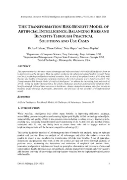 The Transformation Risk-Benefit Model of Artificial Intelligence:
  Balancing Risks and Benefits Through Practical Solutions and Use Cases