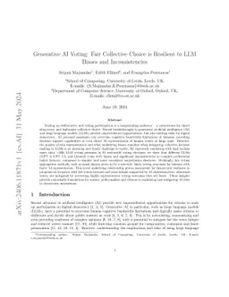 Generative AI voting: fair collective choice is resilient to LLM biases and inconsistencies