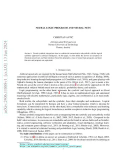 Neural logic programs and neural nets