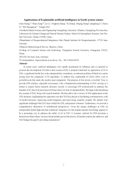 Applications of Explainable artificial intelligence in Earth system
  science