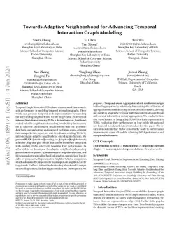 Towards Adaptive Neighborhood for Advancing Temporal Interaction Graph
  Modeling