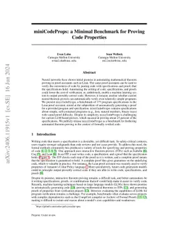 miniCodeProps: a Minimal Benchmark for Proving Code Properties