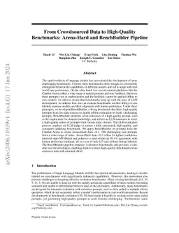 From Crowdsourced Data to High-Quality Benchmarks: Arena-Hard and
  BenchBuilder Pipeline