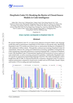 DeepSeek-Coder-V2: Breaking the Barrier of Closed-Source Models in Code
  Intelligence
