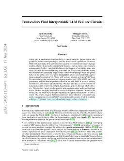 Transcoders Find Interpretable LLM Feature Circuits