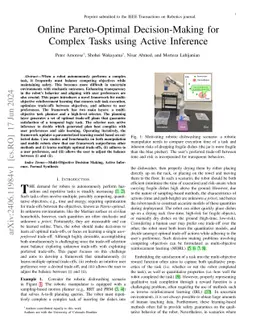 Online Pareto-Optimal Decision-Making for Complex Tasks using Active
  Inference