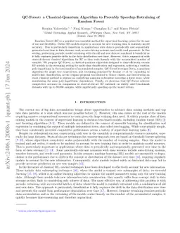 QC-Forest: a Classical-Quantum Algorithm to Provably Speedup Retraining
  of Random Forest