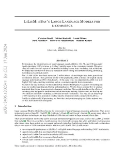 LiLiuM: eBay's Large Language Models for e-commerce