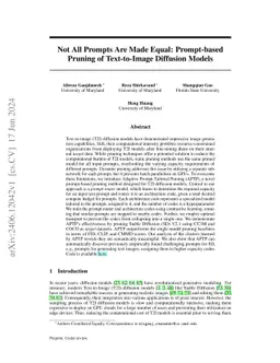 Not All Prompts Are Made Equal: Prompt-based Pruning of Text-to-Image Diffusion Models