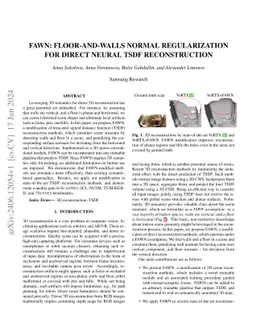 FAWN: Floor-And-Walls Normal Regularization for Direct Neural TSDF
  Reconstruction