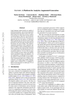 Satyrn: A Platform for Analytics Augmented Generation