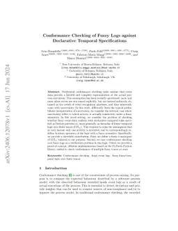 Conformance Checking of Fuzzy Logs against Declarative Temporal
  Specifications