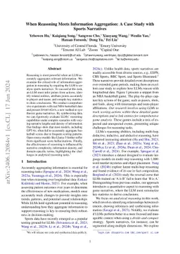 When Reasoning Meets Information Aggregation: A Case Study with Sports
  Narratives