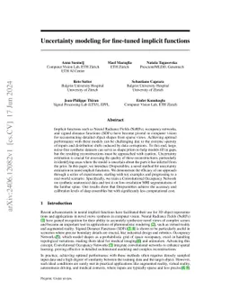Uncertainty modeling for fine-tuned implicit functions