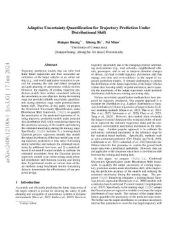 CUQDS: Conformal Uncertainty Quantification under Distribution Shift for Trajectory Prediction