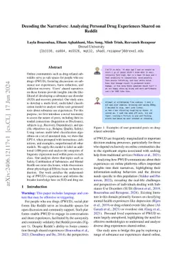 Decoding the Narratives: Analyzing Personal Drug Experiences Shared on
  Reddit