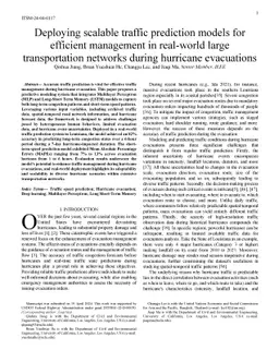 Deploying scalable traffic prediction models for efficient management in
  real-world large transportation networks during hurricane evacuations
