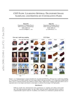 COT Flow: Learning Optimal-Transport Image Sampling and Editing by
  Contrastive Pairs