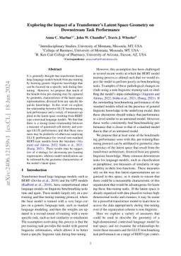 Exploring the Impact of a Transformer's Latent Space Geometry on
  Downstream Task Performance