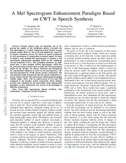 A Mel Spectrogram Enhancement Paradigm Based on CWT in Speech Synthesis