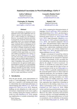 Statistical Uncertainty in Word Embeddings: GloVe-V