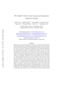 FCA-RAC: First Cycle Annotated Repetitive Action Counting