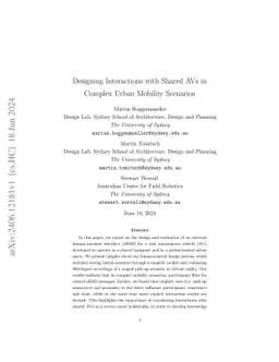 Designing Interactions With Shared AVs in Complex Urban Mobility
  Scenarios