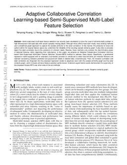 Adaptive Collaborative Correlation Learning-based Semi-Supervised Multi-Label Feature Selection