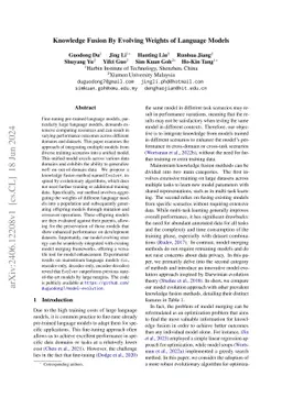 Knowledge Fusion By Evolving Weights of Language Models