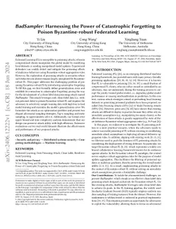 BadSampler: Harnessing the Power of Catastrophic Forgetting to Poison
  Byzantine-robust Federated Learning
