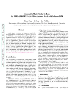 Symmetric Multi-Similarity Loss for EPIC-KITCHENS-100 Multi-Instance
  Retrieval Challenge 2024