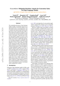 CleanGen: Mitigating Backdoor Attacks for Generation Tasks in Large Language Models