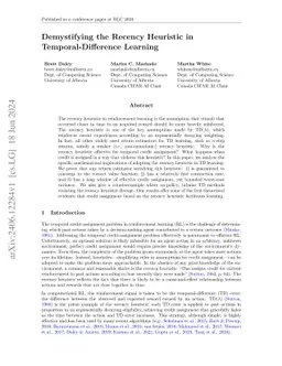 Demystifying the Recency Heuristic in Temporal-Difference Learning