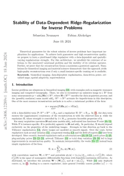 Stability of Data-Dependent Ridge-Regularization for Inverse Problems