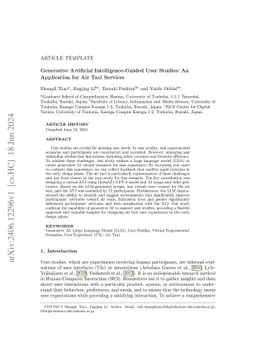 Generative Artificial Intelligence-Guided User Studies: An Application for Air Taxi Services