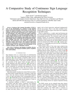 A Comparative Study of Continuous Sign Language Recognition Techniques