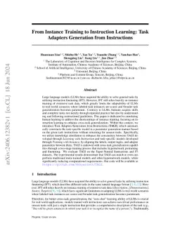 From Instance Training to Instruction Learning: Task Adapters Generation from Instructions