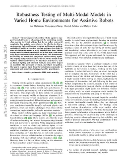 Robustness Testing of Multi-Modal Models in Varied Home Environments for
  Assistive Robots